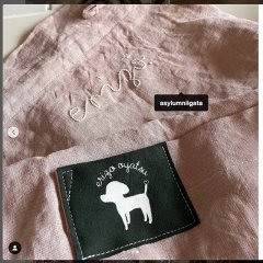 オーダーお名前刺繍 at エプロン 薄サーモンピンク