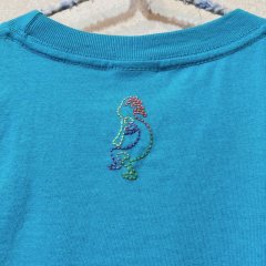shiii+po　テトラの型抜きスタンプ＋ココペリの背守りTee 　ターコイズ　size 100