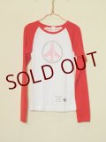 shiii+po　Women's NO NUKES ラグランロンTee 　WHT/RED　size Women's S