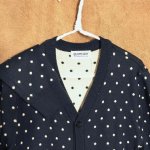 画像4: BEAMS BOY　ロングカーディガン　Navy/White ドット (4)