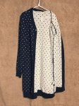 画像2: BEAMS BOY　ロングカーディガン　Navy/White ドット (2)