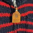 画像4: Canadian Sweater Company Ltd. 手編みボーダーカウチンセーター　Navy/Red