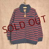 Canadian Sweater Company Ltd. 手編みボーダーカウチンセーター　Navy/Red