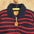 画像3: Canadian Sweater Company Ltd. 手編みボーダーカウチンセーター　Navy/Red