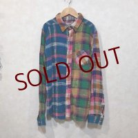 CUBE SUGAR　ムラ織パネル切替シャツ　size M