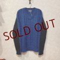 SAGE DE CRET　袖切り替えVネックモヘアニット　Blue/Black  size L