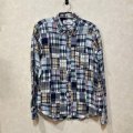 BEABER　クレイジーパターンネルBDシャツ　size M