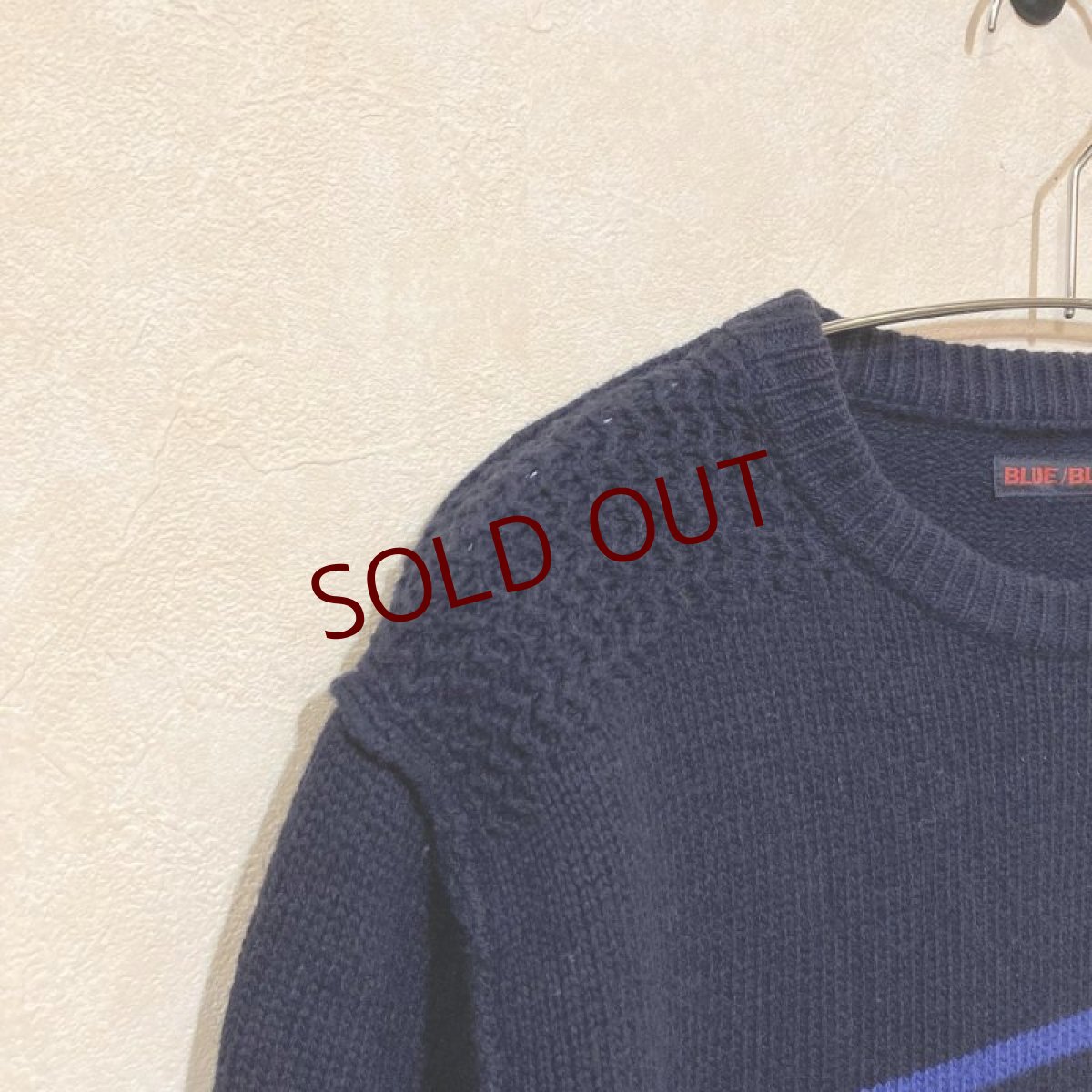 画像3: BLUE BLUE　ポケット付きボーダーニット　size 2 (3)