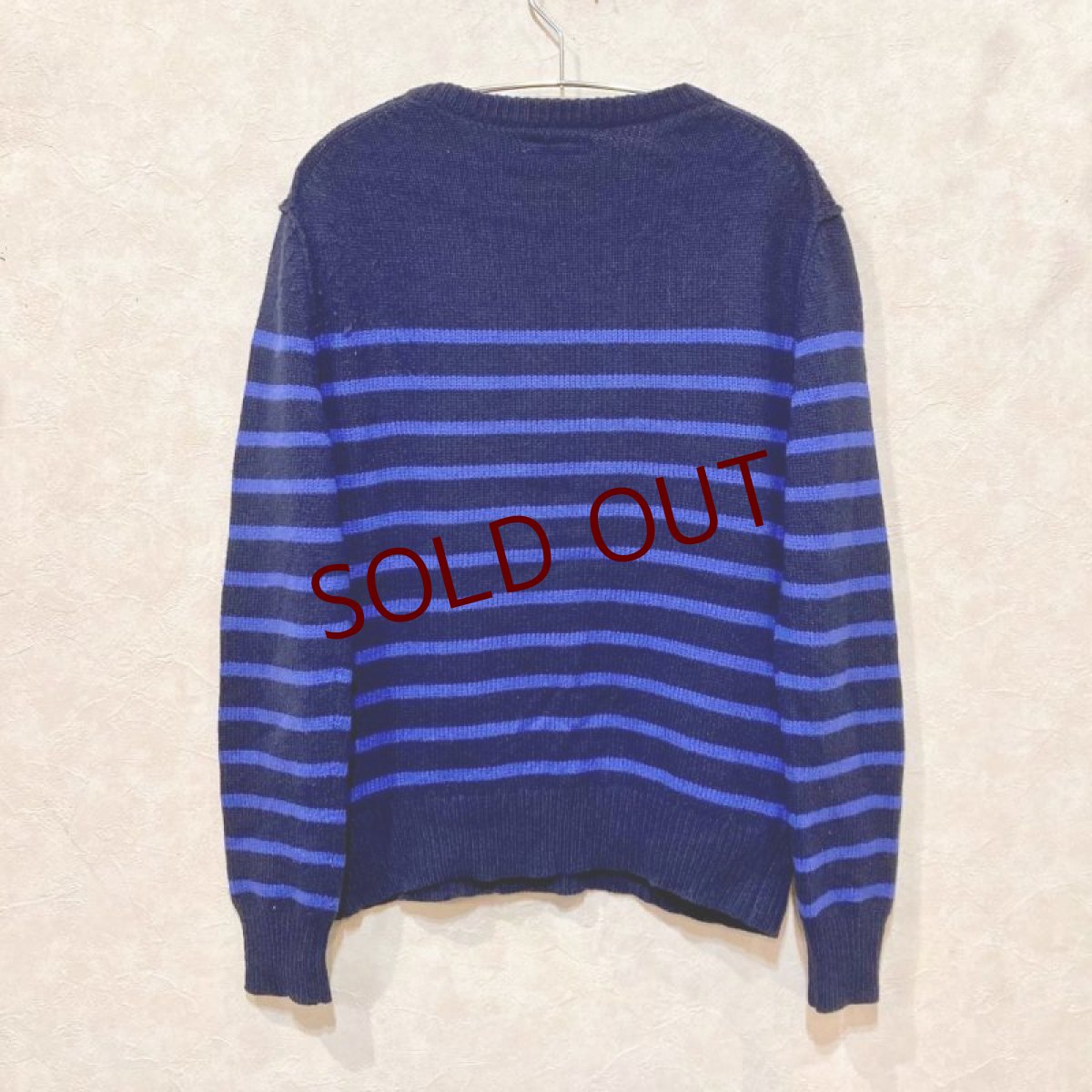 画像2: BLUE BLUE　ポケット付きボーダーニット　size 2 (2)