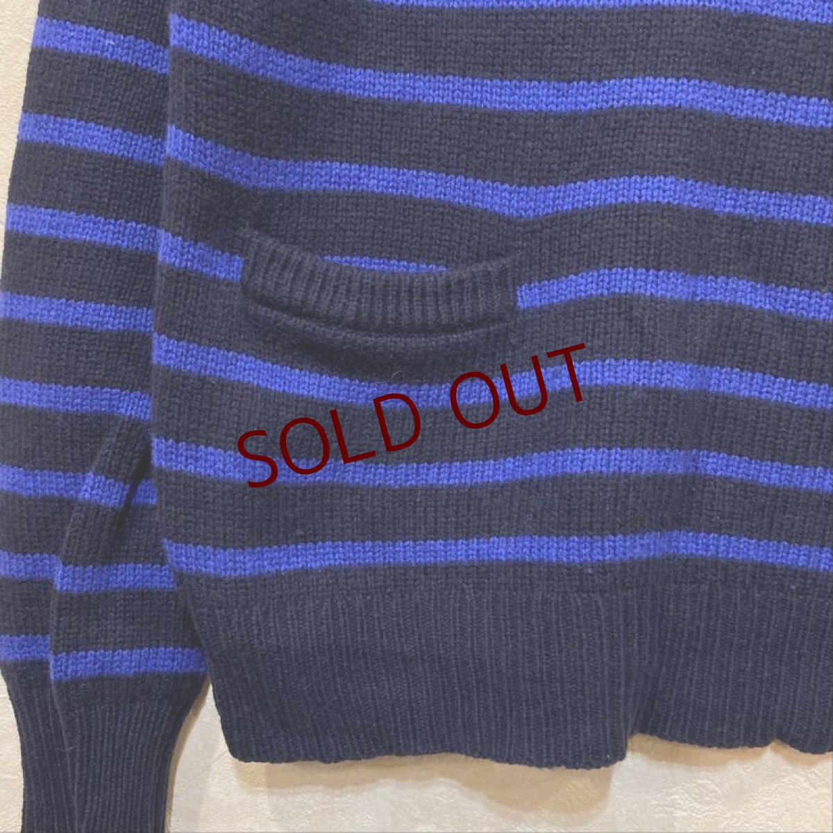 画像4: BLUE BLUE　ポケット付きボーダーニット　size 2 (4)