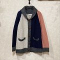 Denime　パネル切替ニットカーディガン　size M