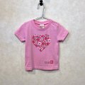 shiii+po　ハートの型抜きBubbles + ふくろうの背守りTee　Pink　size 90