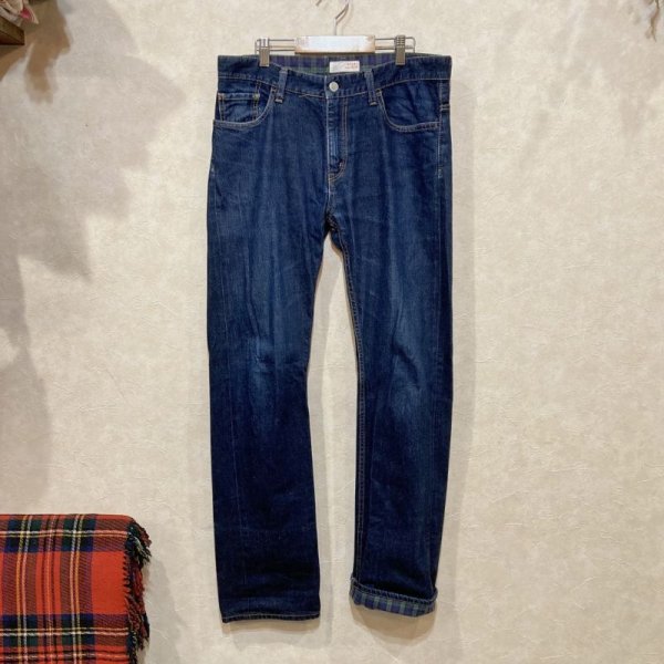 画像1: BEAMS  折り返しチェックデニム　size M（W84cm L81cm）