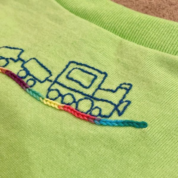 画像5: shiii+po　背守りTee　choochoo train　L.Green　size 90