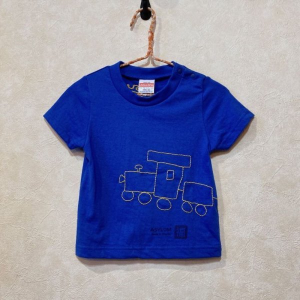 画像1: shiii+po　背守りTee　choochoo train　R.Blue　size 90