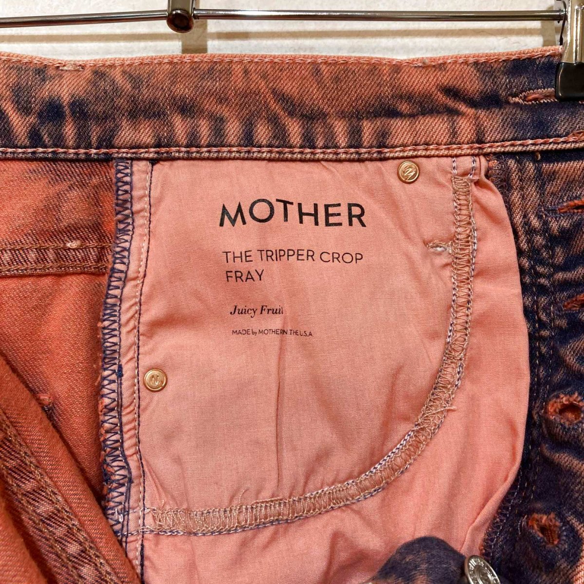 画像9: MOTHER SUPERIOR   Tripper Crop Fray juicy Fruit 後染めブーツカットストレッチデニム size 25 (66x67) (9)