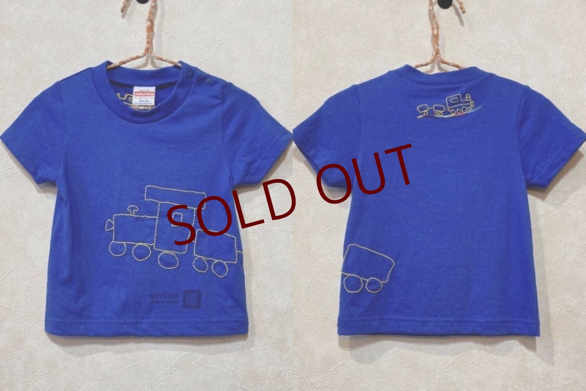 画像1: shiii+po　背守りTee　choochoo train　R.Blue　size 90 (1)