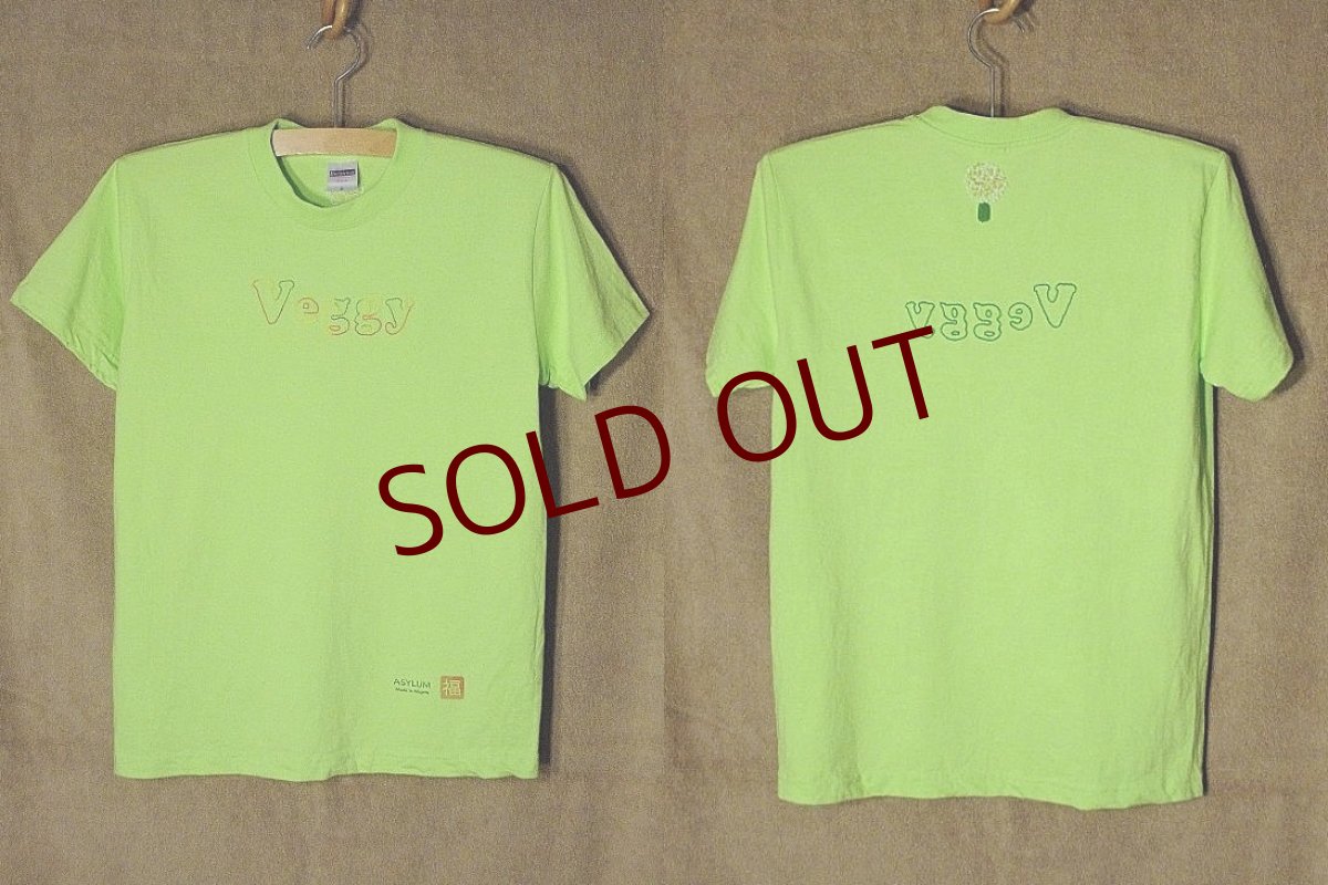 画像1: shiii+po　背守りTee　Veggy + ねぎ坊主　L.Green　size S (1)