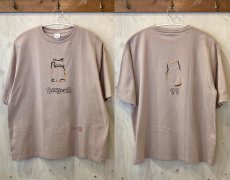 画像1: shiii+po　三毛オスの招き猫 表裏＋「BONJOUR」「？！」 size wide-L (1)