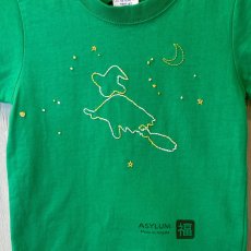 画像4: shiii+po　魔女 + 黒猫の背守りTee　Green　size 100 (4)