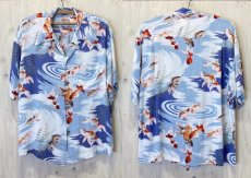 画像1: SUNSURF　ヴィンテージレプリカアロハ　ちりめん金魚　size L (1)