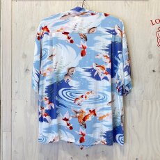 画像3: SUNSURF　ヴィンテージレプリカアロハ　ちりめん金魚　size L (3)