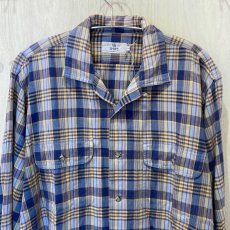 画像3: SHIPS x Berger Allemand　マドラスチェックオープンカラーシャツ　size L (3)