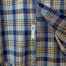 画像5: SHIPS x Berger Allemand　マドラスチェックオープンカラーシャツ　size L (5)