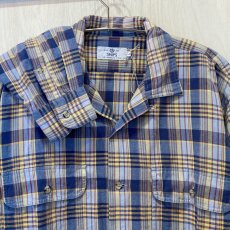 画像4: SHIPS x Berger Allemand　マドラスチェックオープンカラーシャツ　size L (4)
