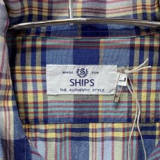 画像6: SHIPS x Berger Allemand　マドラスチェックオープンカラーシャツ　size L (6)