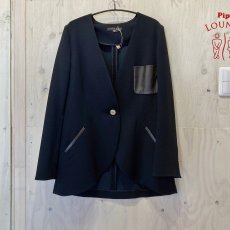 画像1: HIROKO KOSHINO　ノーカラージャケット　size 40 (1)