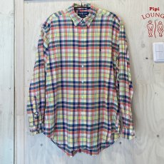 画像1: RALPH LAUREN　マドラスチェックBDシャツ　size L (1)