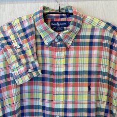 画像3: RALPH LAUREN　マドラスチェックBDシャツ　size L (3)