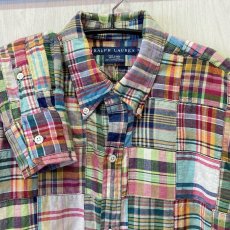 画像3: RALPH LAUREN クレイジーマドラスチェックBDシャツ size  6 (3)