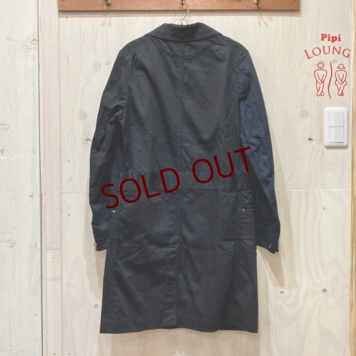 画像3: KEMPEL　アシンメトリー ショップコート/エンジニアコート　size 36 (3)