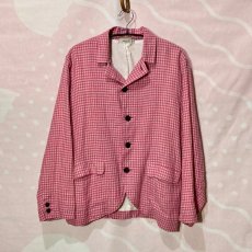 画像2: ICHI Antiquités  ギンガムチェックアンコンジャケット (2)