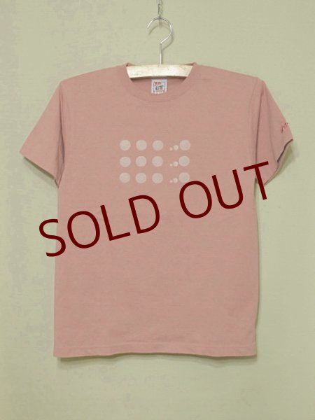 画像1: shiii+po　Hand-Stamp Tee 『Bubbles Antique』　Pink (1)