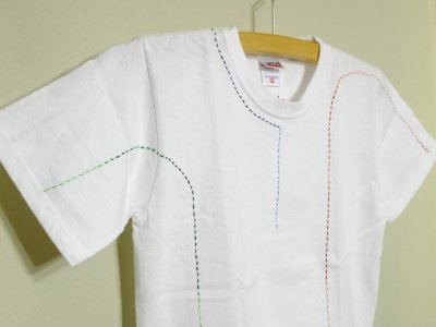 画像1: shiii+po　Sa-Si-Co RGB Tee（刺し子ステッチ） Youthサイズ