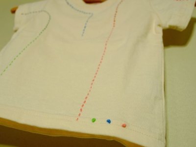 画像1: 【定番】shiii+po　Sa-Si-Co RGB Tee（刺し子ステッチ）Baby&Kidsサイズ 80〜160