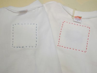 画像1: shiii+po　背守りTee　ふくろう　Red/Rainbow