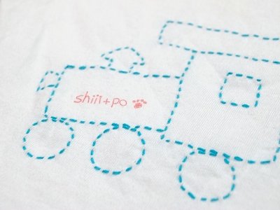 画像1: shiii+po　背守りTee　choochoo train　Turquoise