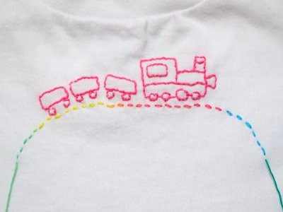 画像1: shiii+po　背守りTee　choochoo train　Pink