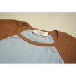 画像3: JOHN SMEDLEY　ラグラン切替ニット　SAX/BROWN　size S (3)