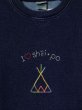 画像2: shiii+po　インディゴ染め背守りスウェット　Tipi＋Love&Peace+WAR IS OVER　size L (2)