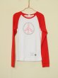 画像1: shiii+po　Women's NO NUKES ラグランロンTee 　WHT/RED　size Women's S (1)