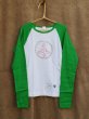 画像1: shiii+po　Women's NO NUKES ラグランロンTee 　WHT/GREEN　size Women's S (1)