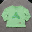 画像1: shiii+po　モノグラムテトラ+ふくろうの背守りロンTee　L.Green　size 3 （90〜100） (1)