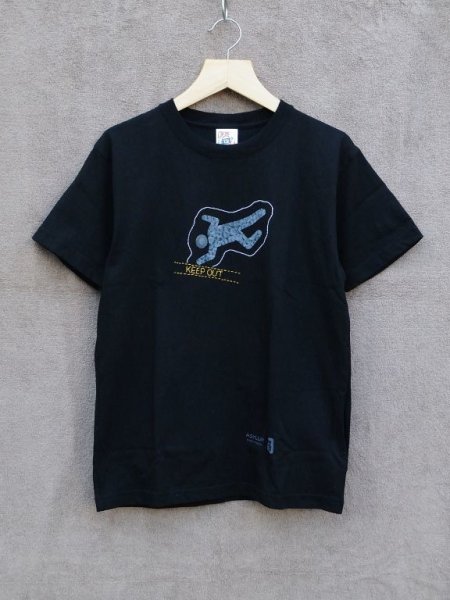 画像1: shiii+po　「立入禁止」の背守り入り　The GENBA Tee　Black　Ver.2　size 160 (1)