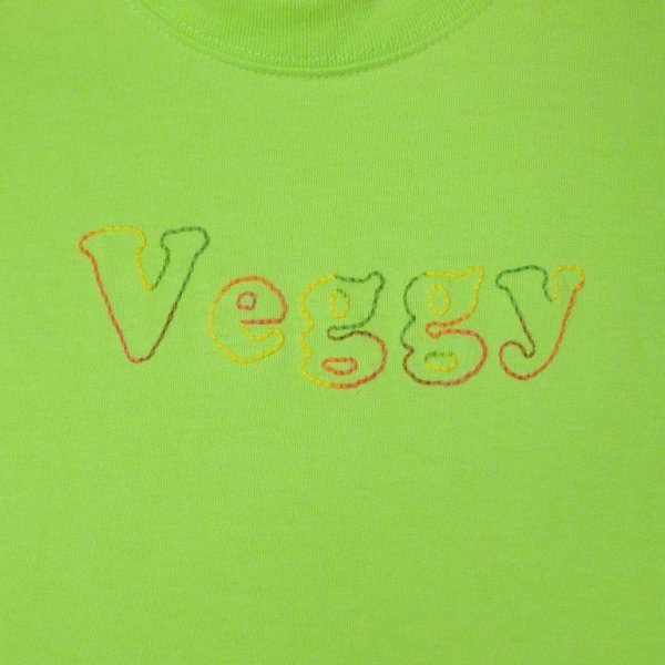 画像1: shiii+po　背守りTee　Veggy + ねぎ坊主　L.Green　size S (1)