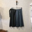 画像2: iO by H.P.FRANCE　アシンメトリースカート　Black/M.green size 2 （W70cm） (2)